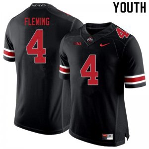 Youth Ohio State Buckeyes #4 Julian Fleming Blackout Nike NCAA College Football Jersey June ZVY2744HF